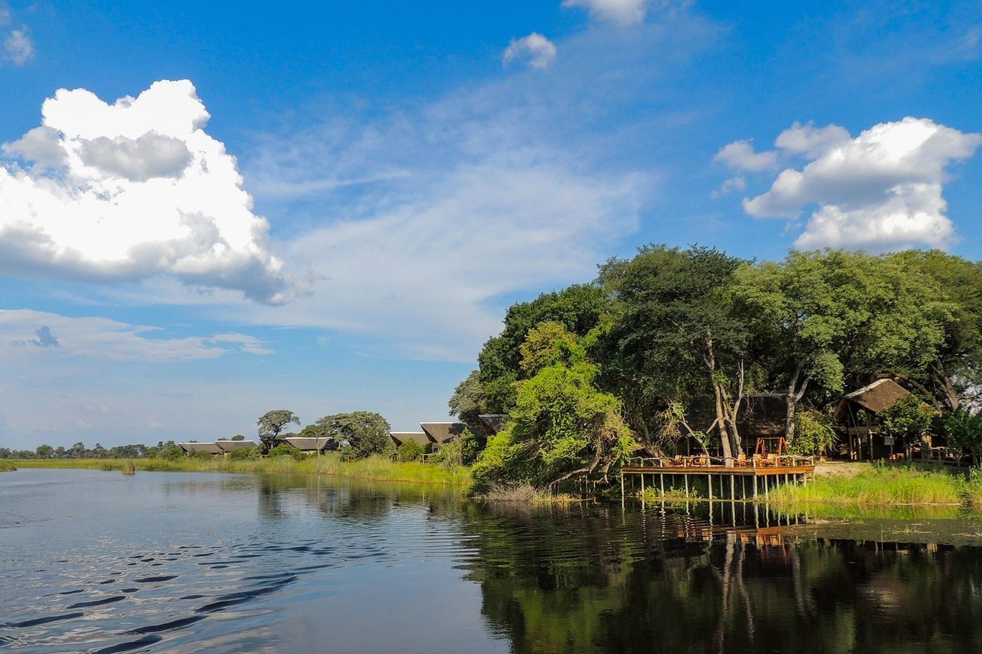 View of the lagoon and camp from across the water at Lagoon Camp